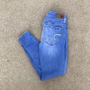 Bright Blue American Eagle Skinny Jeans